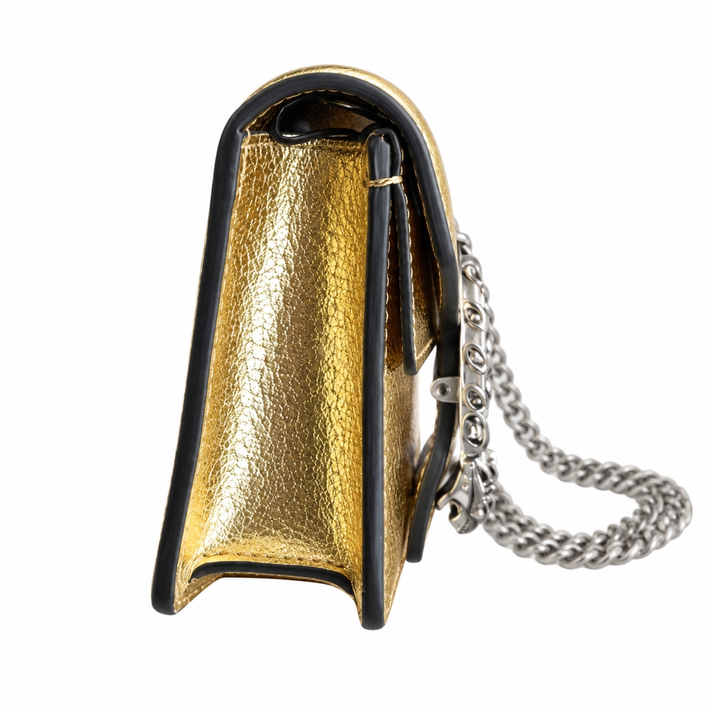 Gucci Dionysus Mini Bag in Gold Metallic Leather