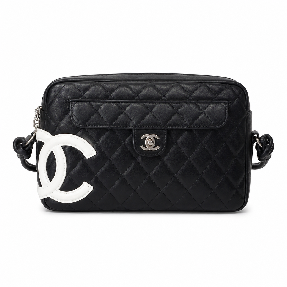 Chanel Quilted CC Wide Top Handle Bag | Detachable Chain — 27cm