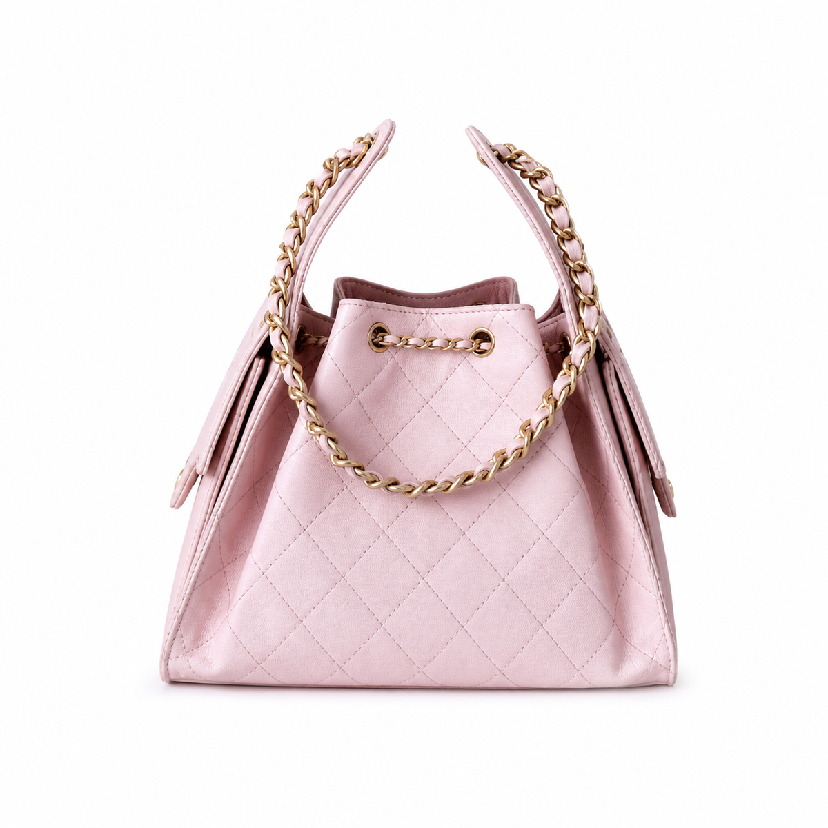 Chanel Classic Flap Medium Bag Pink Aged Calfskin Gold CC Hardware 30cm