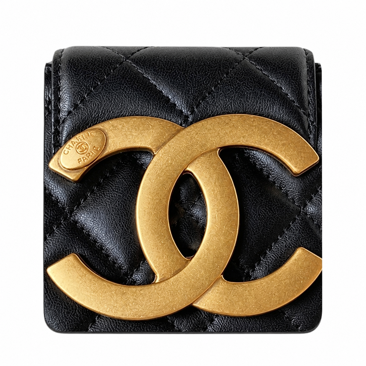 Chanel Classic Flap Bag – Black Quilted Lambskin, Gold Hardware (14×21.5cm)