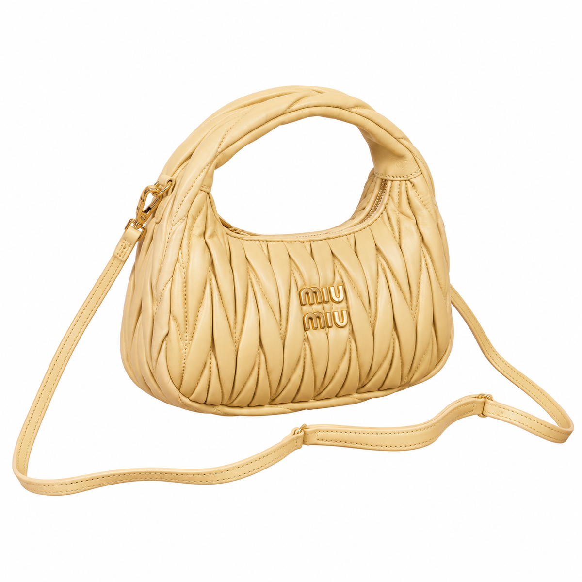 Miu Miu Matelassé Sculpted Leather Crossbody Bag