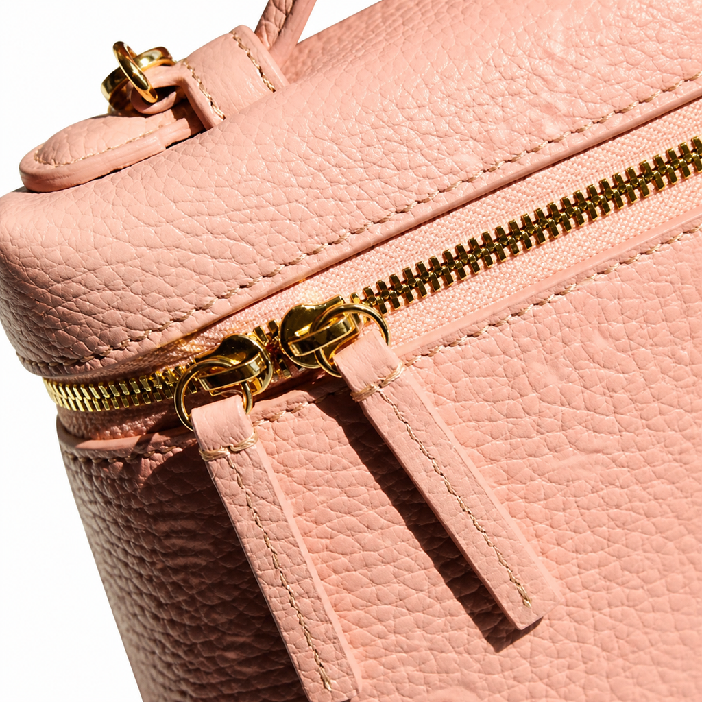 CHANEL Pink Caviar Leather Vanity Case Top Handle Chain Bag