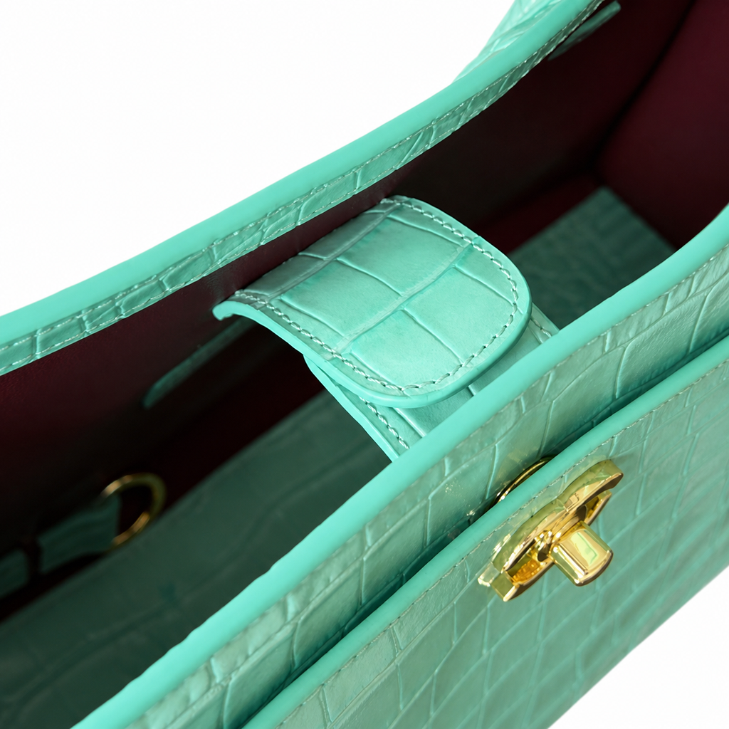 Chanel Mint Green Crocodile Embossed Leather Executive Tote Bag | Gold CC | Dual Handles | 39×20×13cm