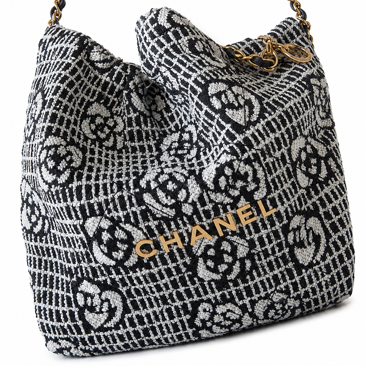 Chanel Large Deauville Canvas Tote Handbag 39×42×8cm