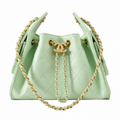 Chanel Mini Quilted Caviar Leather Backpack Mint Green Gold Hardware