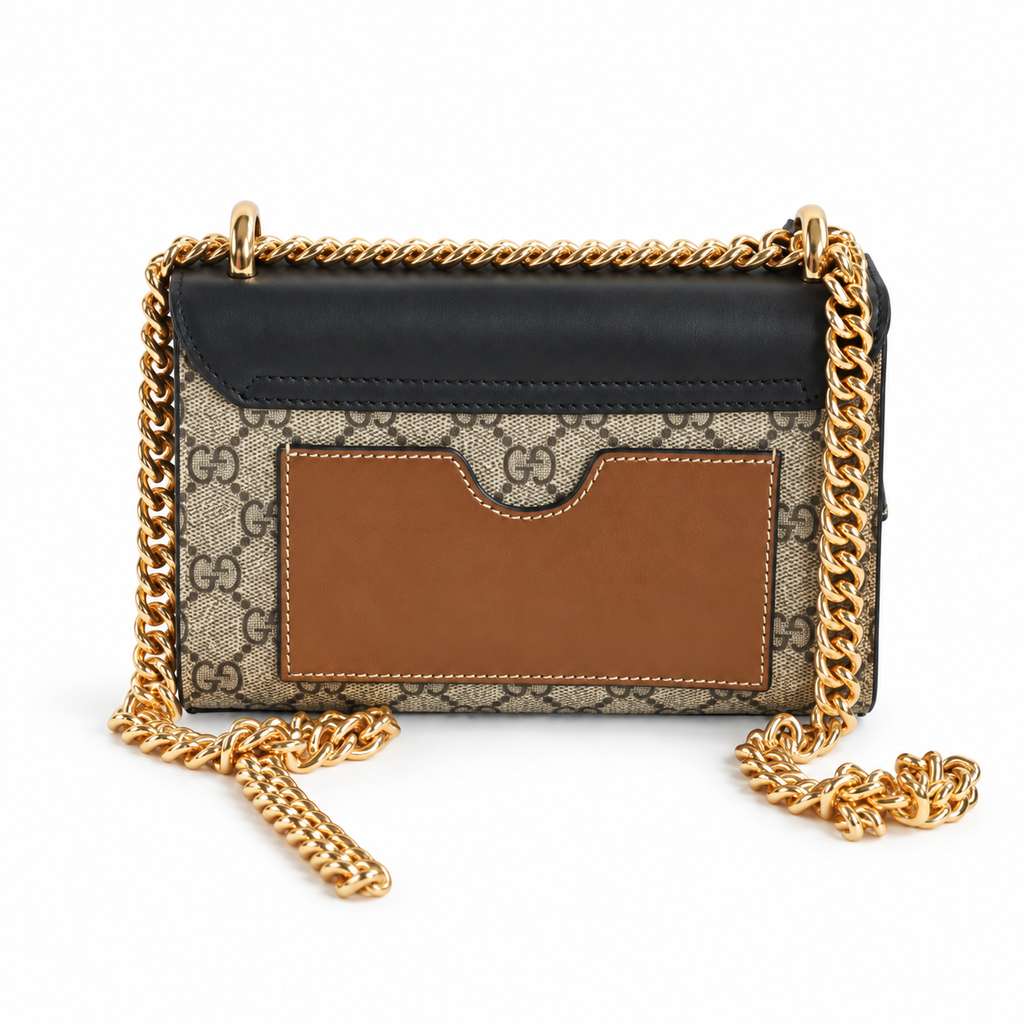 Gucci Padlock Small GG Supreme Shoulder Bag Black Flap