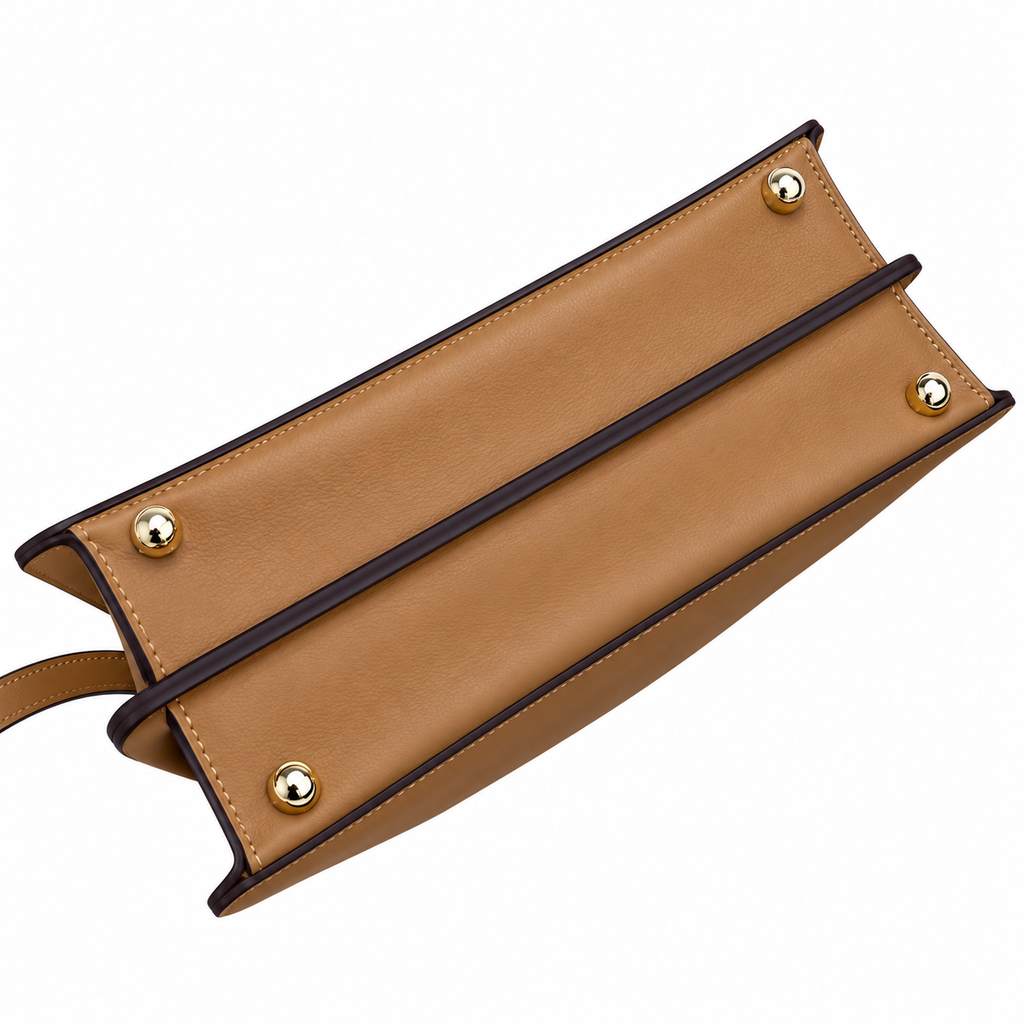 Fendi Peekaboo ISeeU Mini 20cm – Camel Calfskin Crossbody Bag