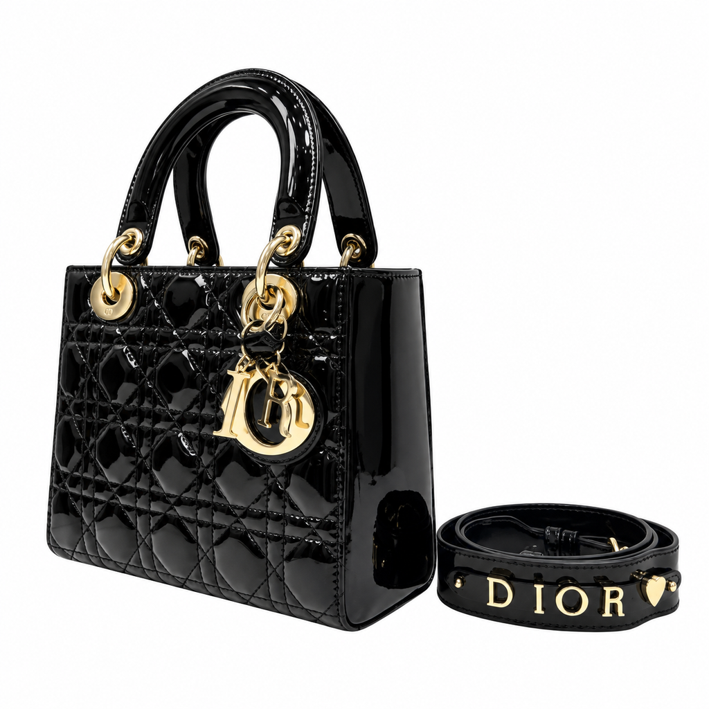 Dior Cannage Quilted Top Handle Shoulder Bag 20.5cm