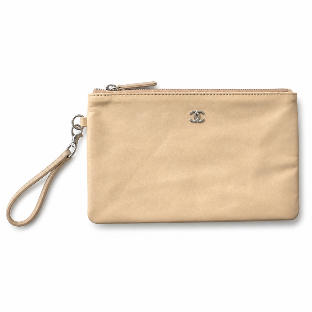 Chanel 22 Bag Large Beige Quilted Calfskin Silver Hardware 35cm