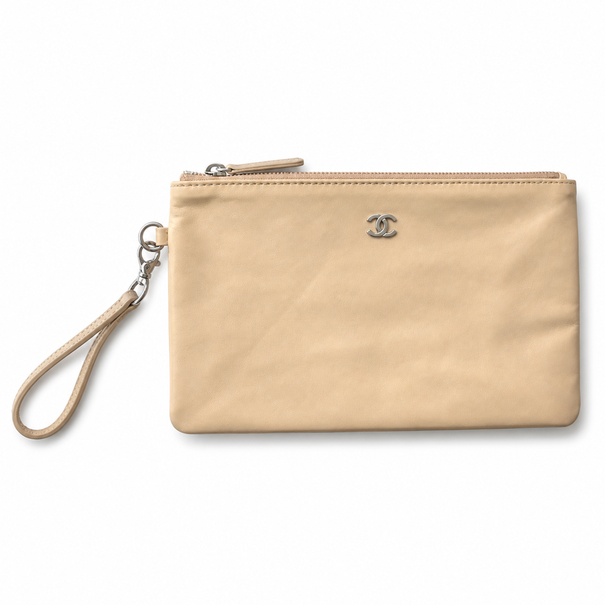 Chanel 22 Bag Large Beige Quilted Calfskin Silver Hardware 35cm