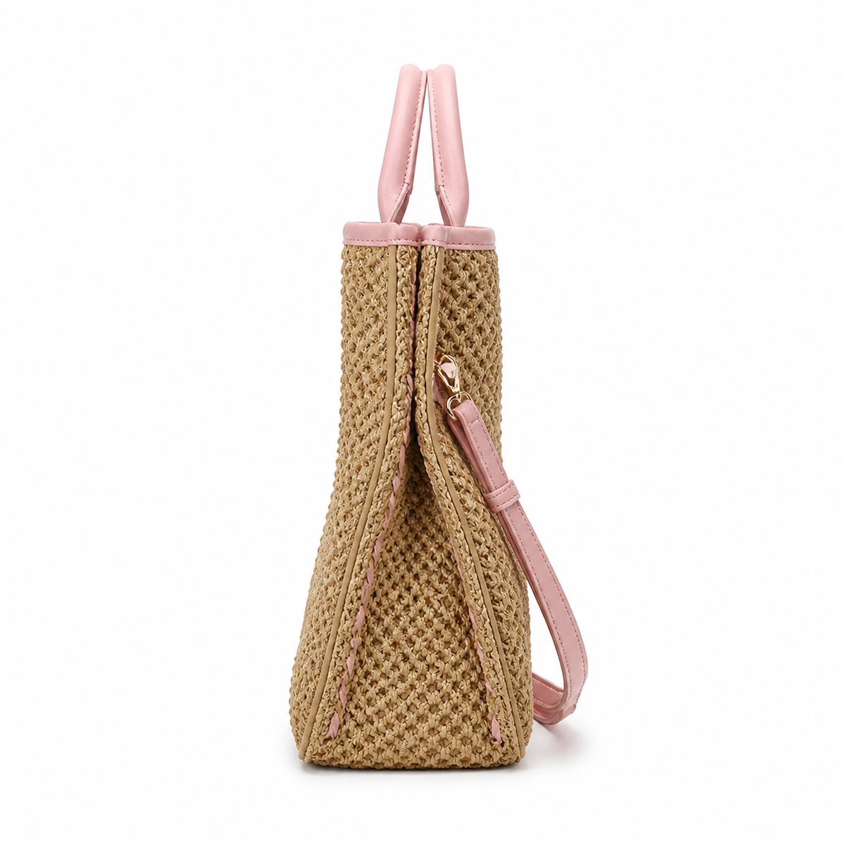 CHANEL Deauville Shopping Tote – Natural Raffia Pink Leather Trim Gold Hardware 38cm
