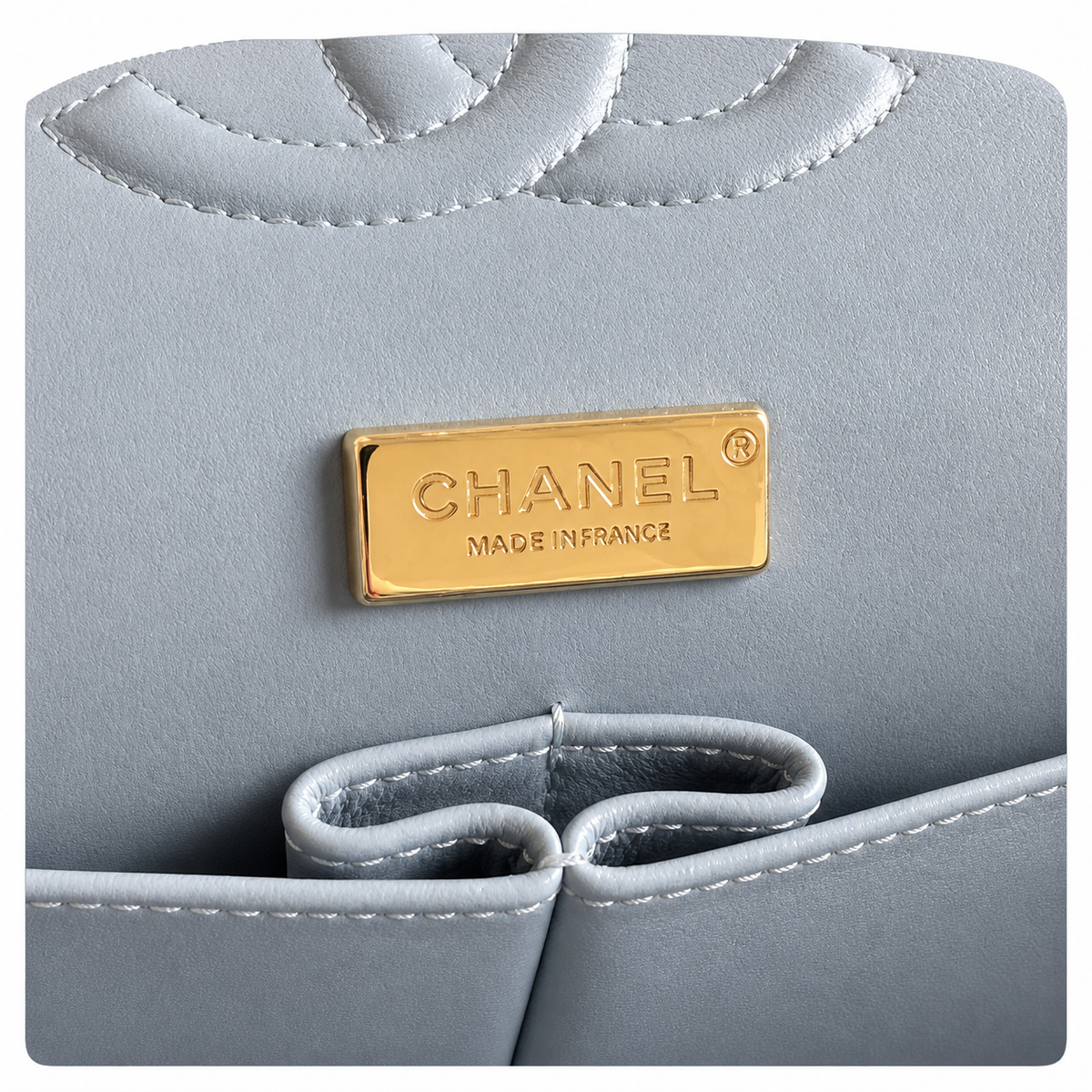 CHANEL Blue Denim Crystal Floral Embroidered Flap Chain Bag