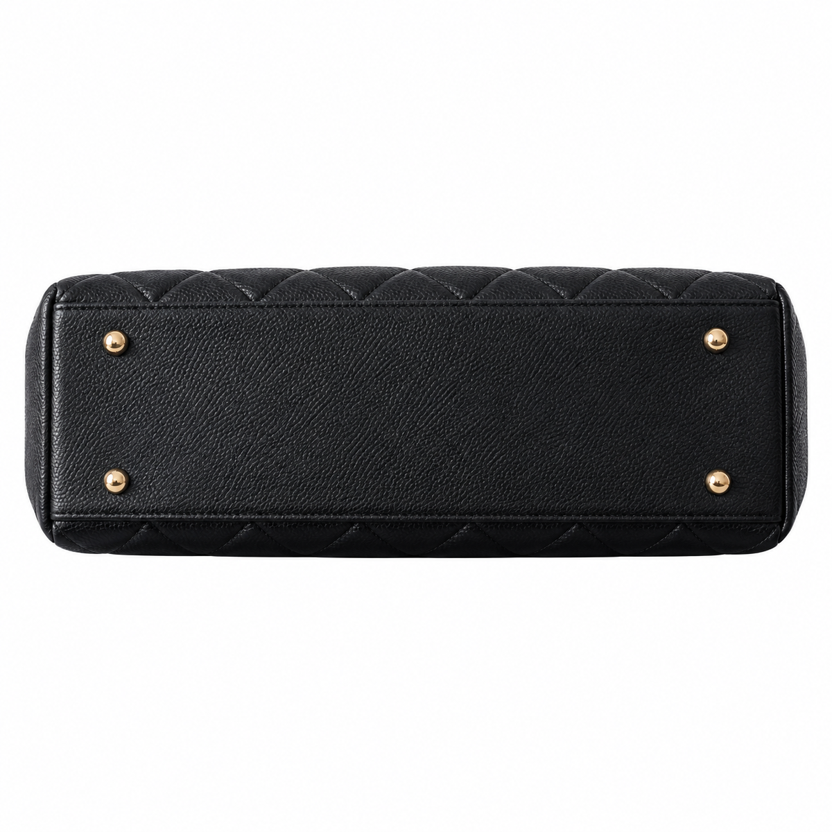 Chanel Black Caviar Quilted Medallion Shopping Shoulder Bag | Gold Chain | Back Zip Pocket | 33×11×23cm