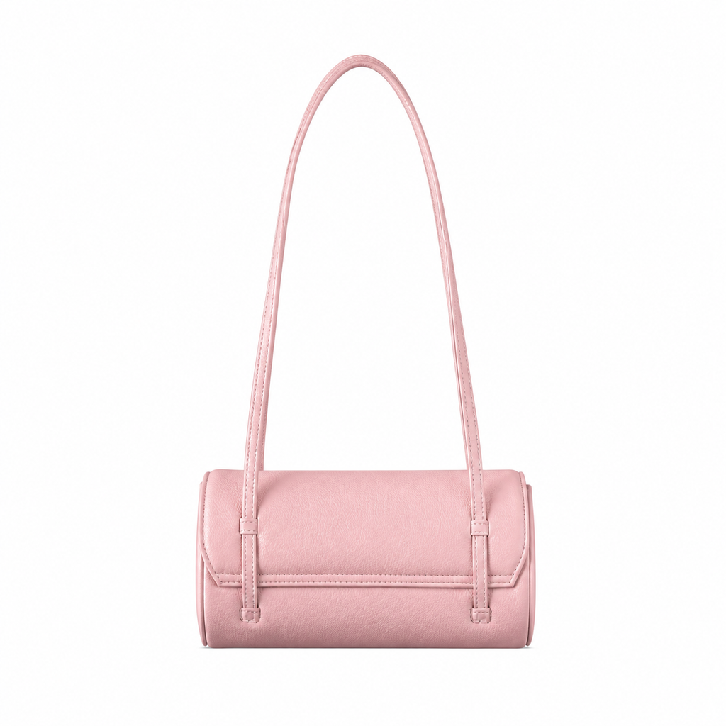 Chanel Vintage Cylinder Barrel Shoulder Bag Blush Pink Caviar Leather Gold CC Turn-Lock Slim Strap 20.5cm