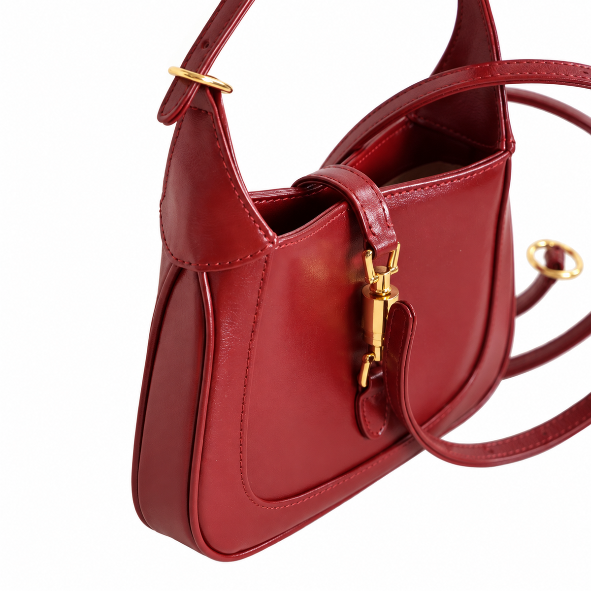 Gucci Jackie 1961 Mini Hobo in Red Polished Leather