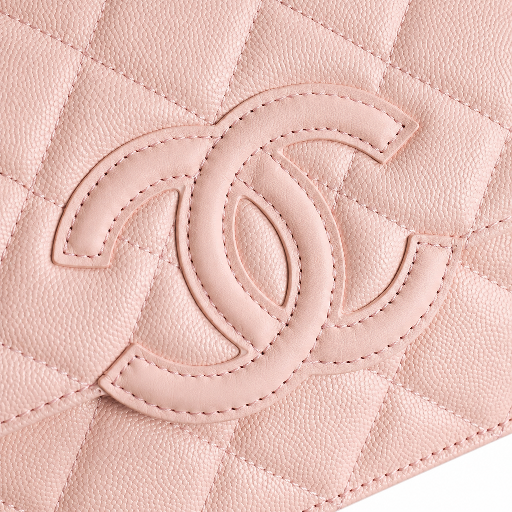 Chanel CC Filigree Quilted Leather Top Handle Crossbody Bag Pink Gold