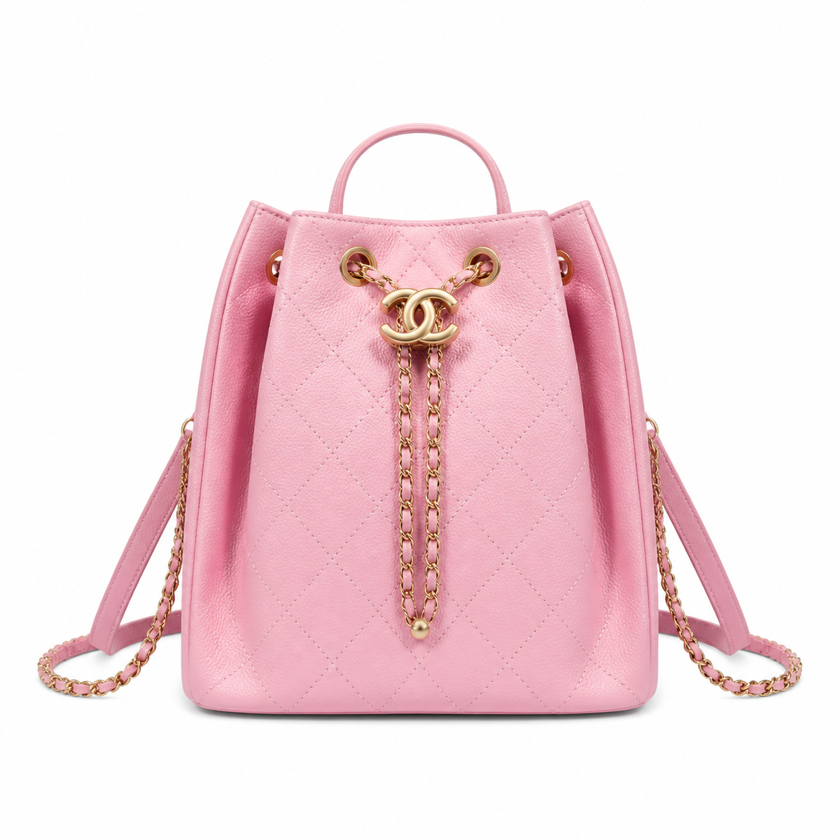Chanel Quilted Leather Backpack | 23×23×14cm