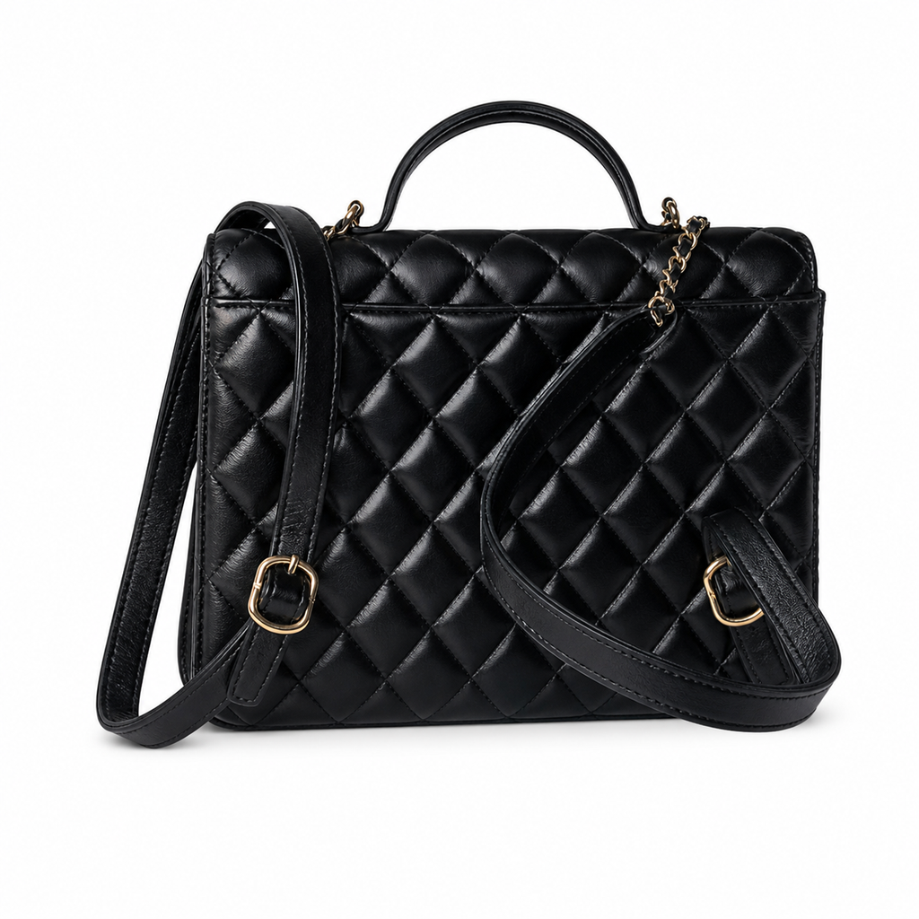 Chanel Classic Flap Bag – Black Quilted Lambskin, Gold Hardware (18×23×6cm)