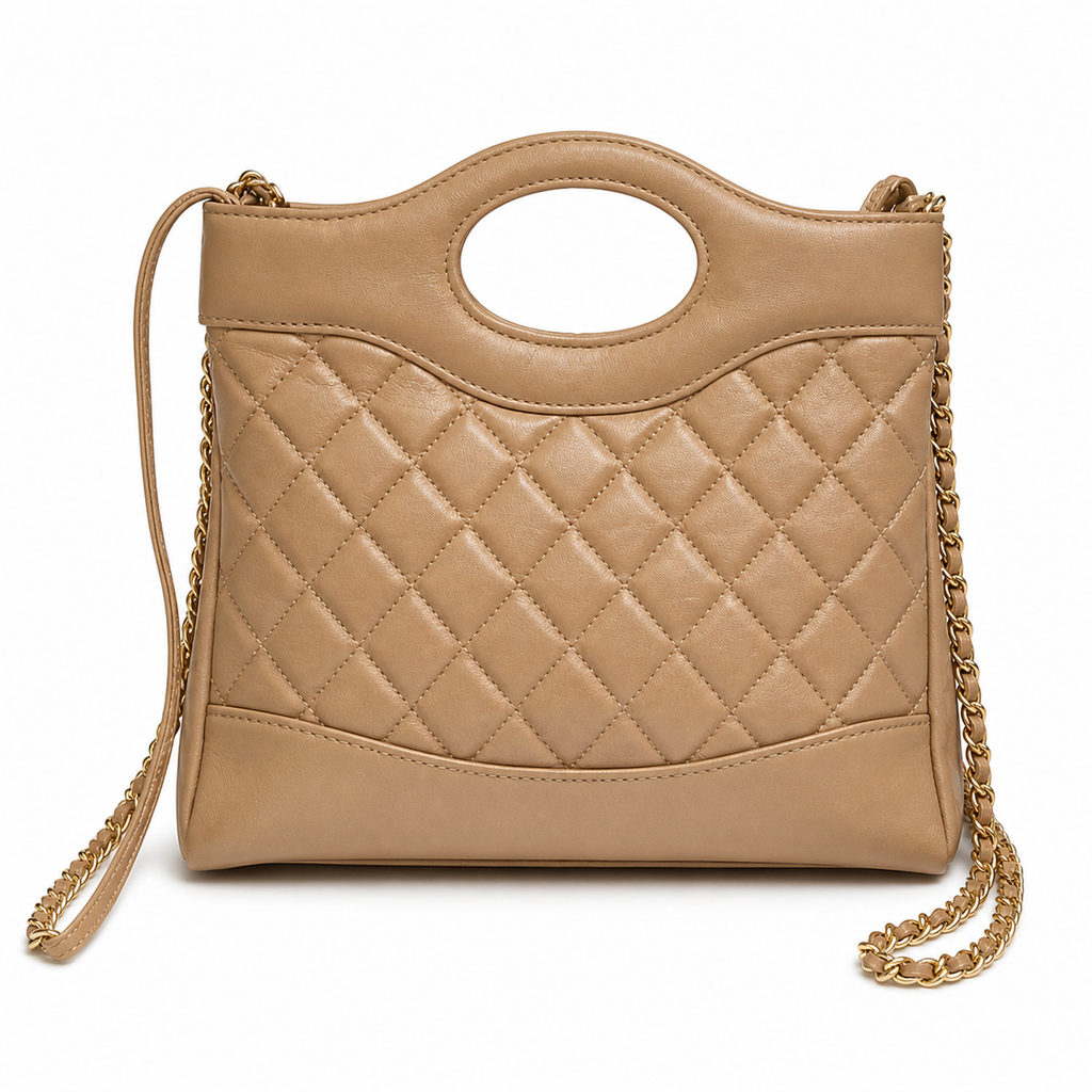 Chanel Quilted Crossbody Bag 22×23×5.5cm | Classic Structured Leather Chain Shoulder Bag