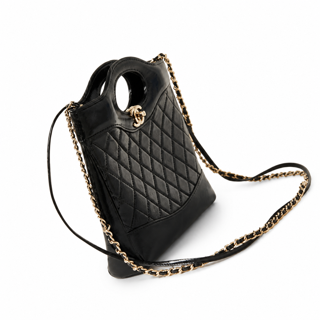 Chanel Quilted Crossbody Bag 22×23×5.5cm | Luxury Holiday Gift for Her Gold Chain Leather
