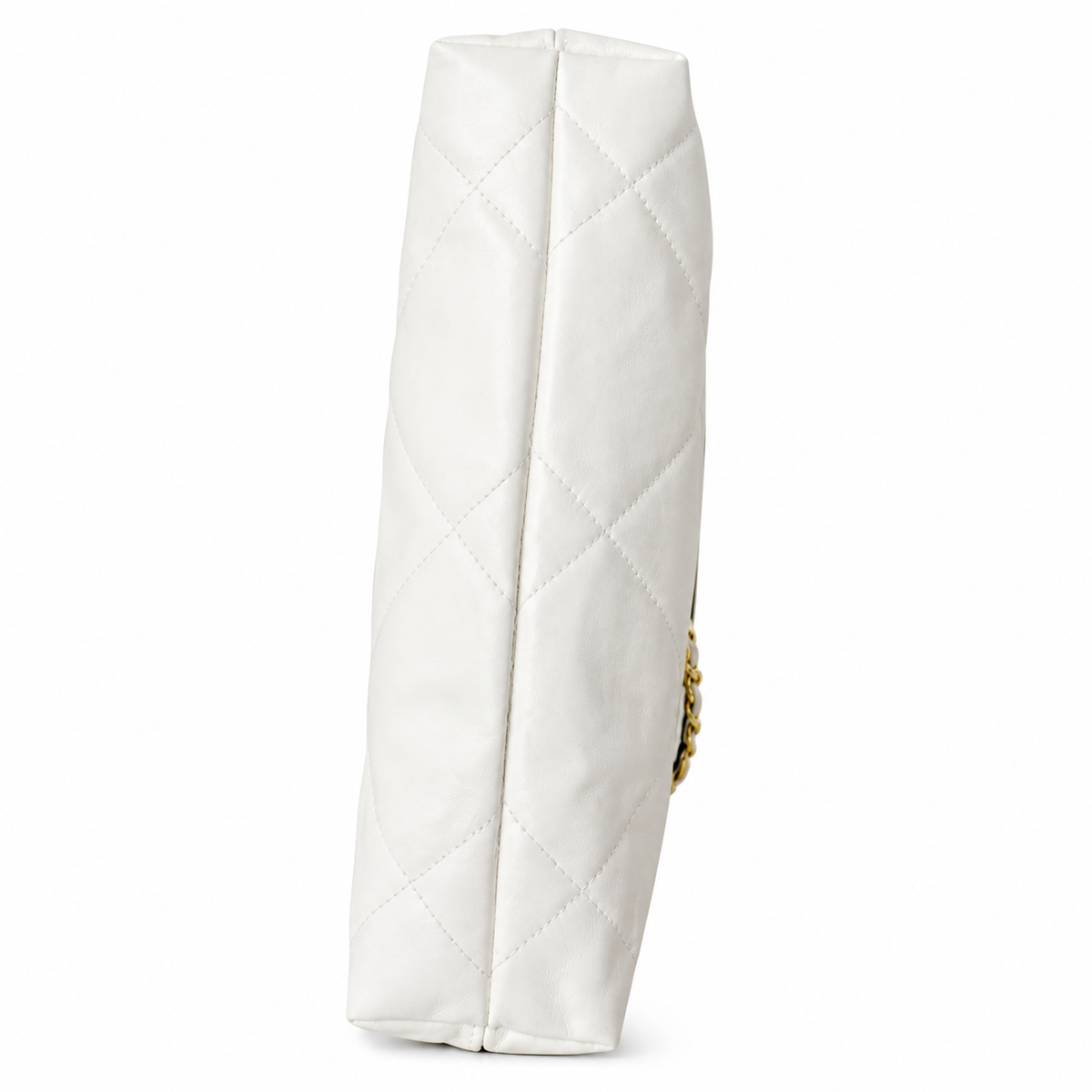 Chanel 2.55 Reissue Bicolor Bag White Lambskin Gold Metallic Mademoiselle Lock Gold Chain
