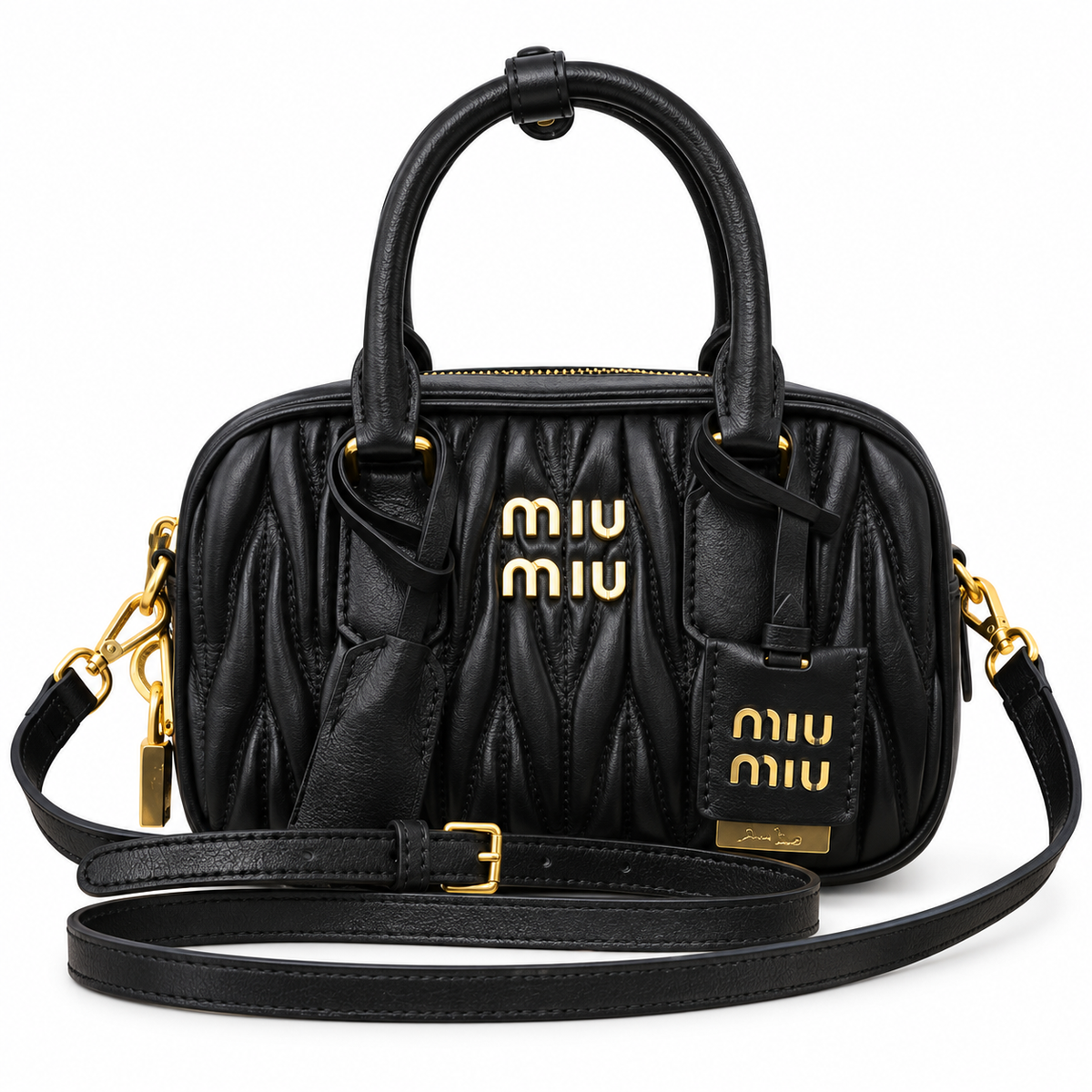 Miu Miu Matelassé Leather Folded Crossbody Bag