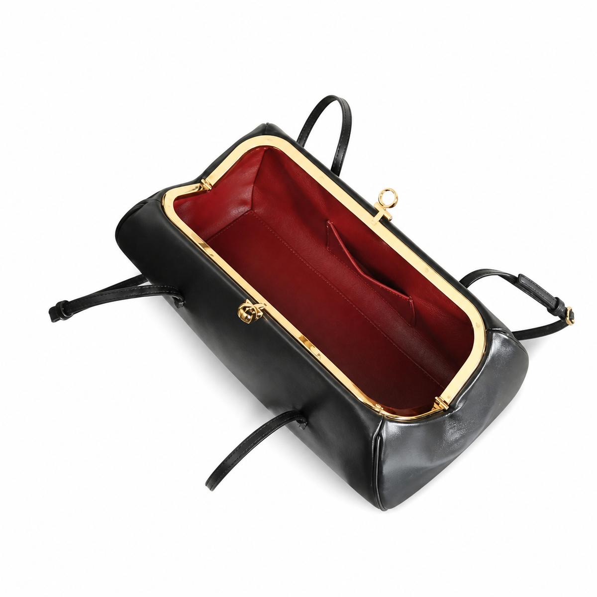Chanel Vintage Black Smooth Calfskin Torpedo Barrel Shoulder Bag 3D Sculptural CC Clasp Dual Slim Strap 36cm