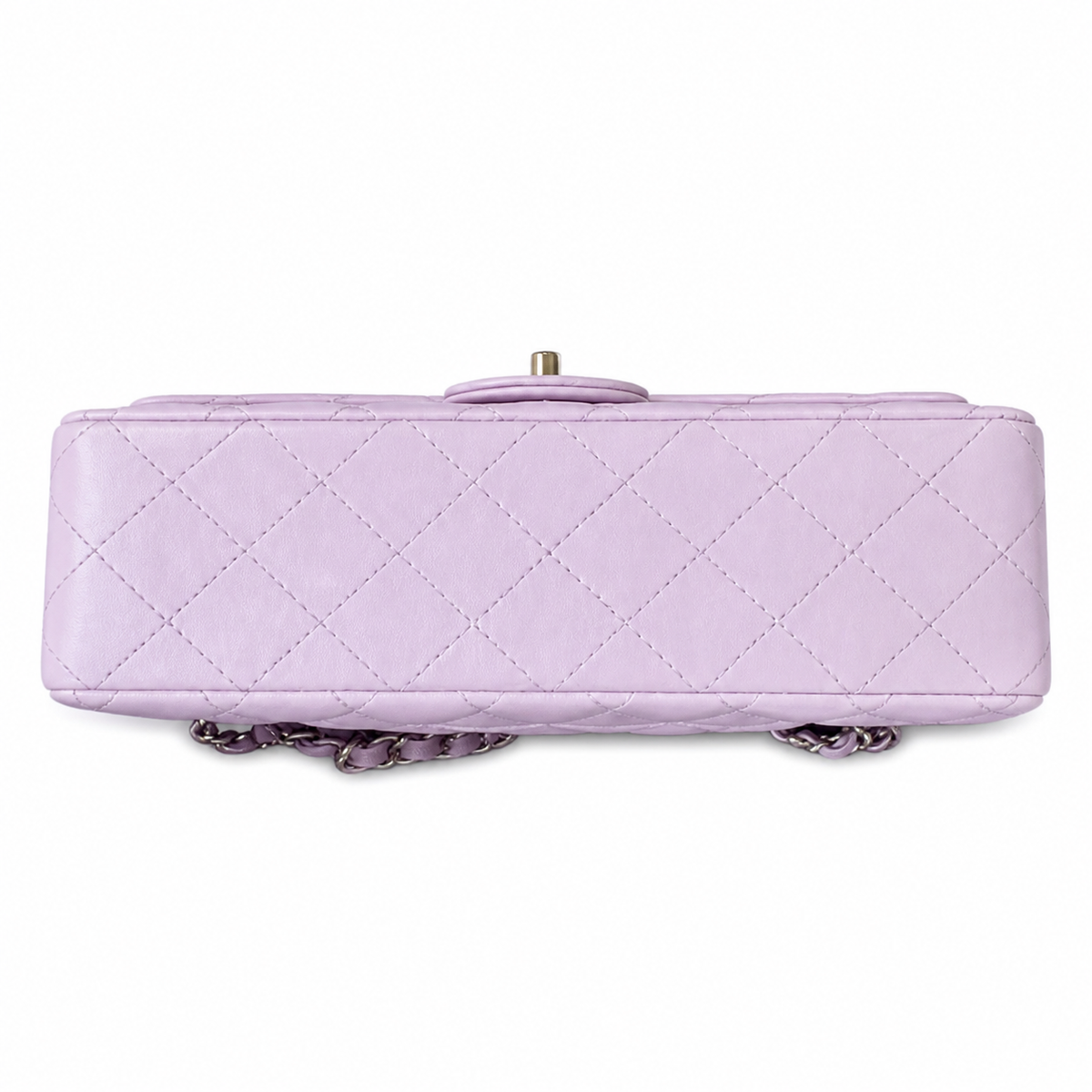 Chanel Classic Double Flap Bag Medium Lavender Quilted Lambskin Silver CC Turn-Lock Chain 25.5cm