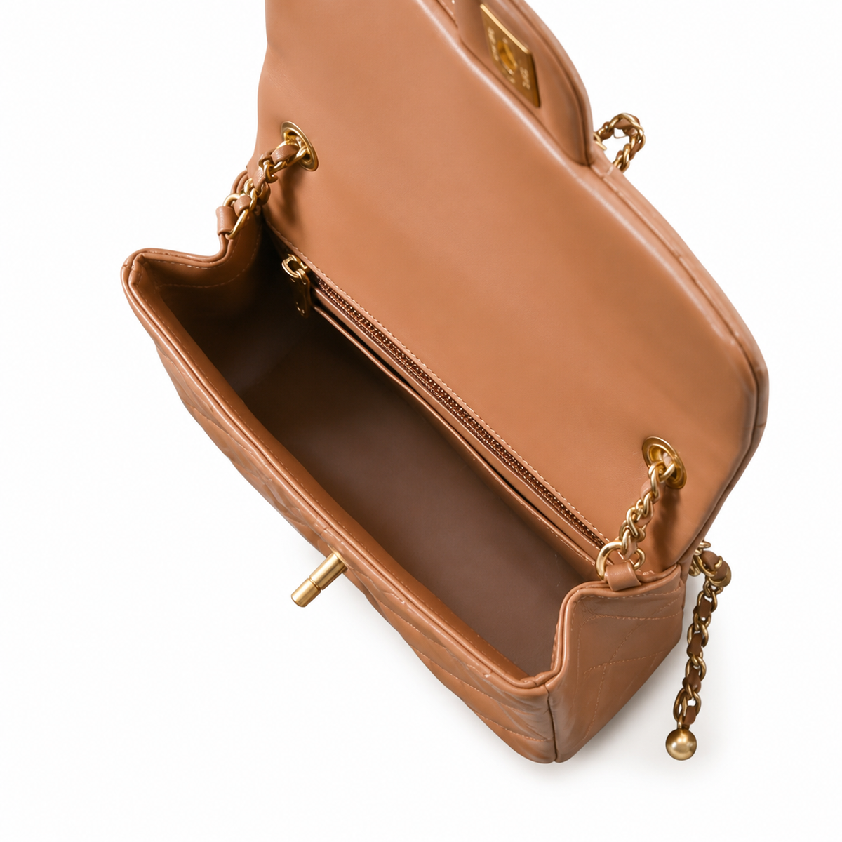 Chanel Classic Flap Small Caramel Brown Lambskin Aged Gold Hardware 20cm