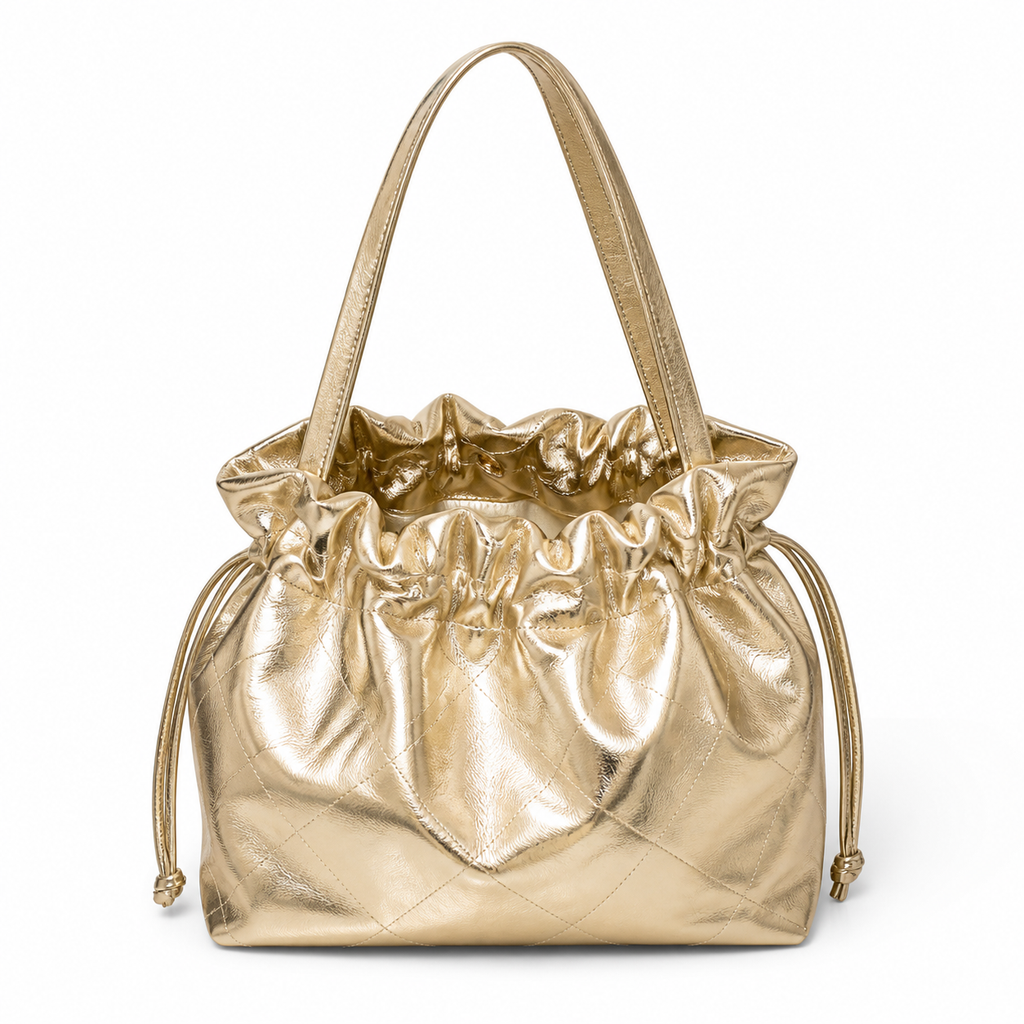 Chanel 22 Large Bag Gold Metallic Calfskin Gold Chain with CC Pouch 35cm