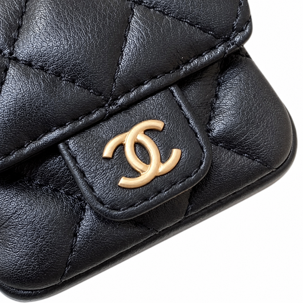 Chanel Black Quilted Leather Mini Duma Drawstring Backpack Gold CC Chain