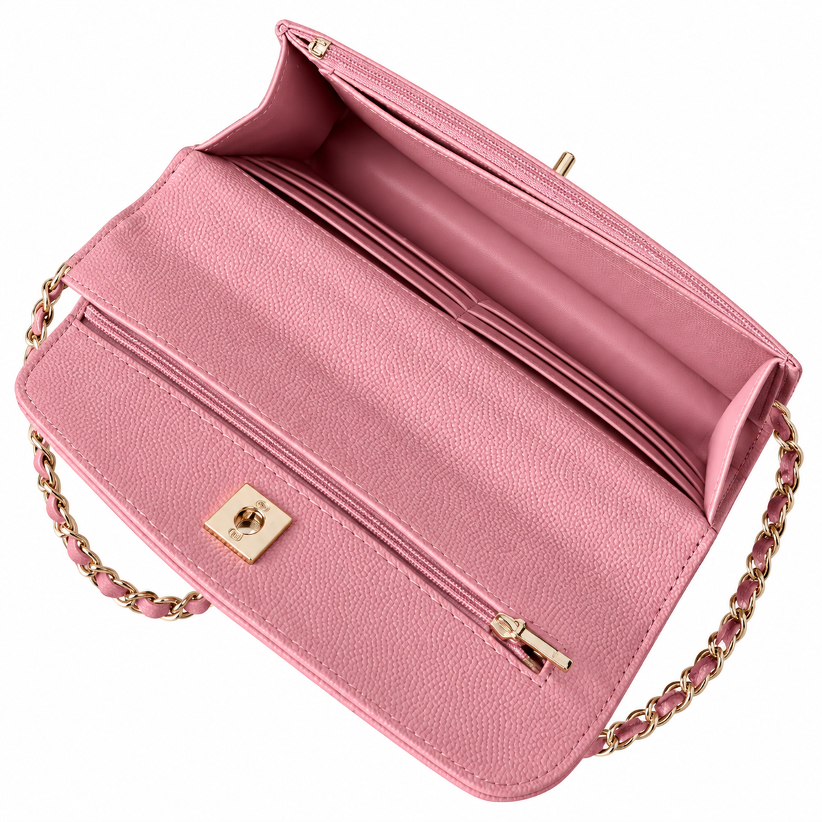 Chanel Mini Flap Bag with Top Handle Pink Caviar Leather Rose Gold Hardware 18.5cm