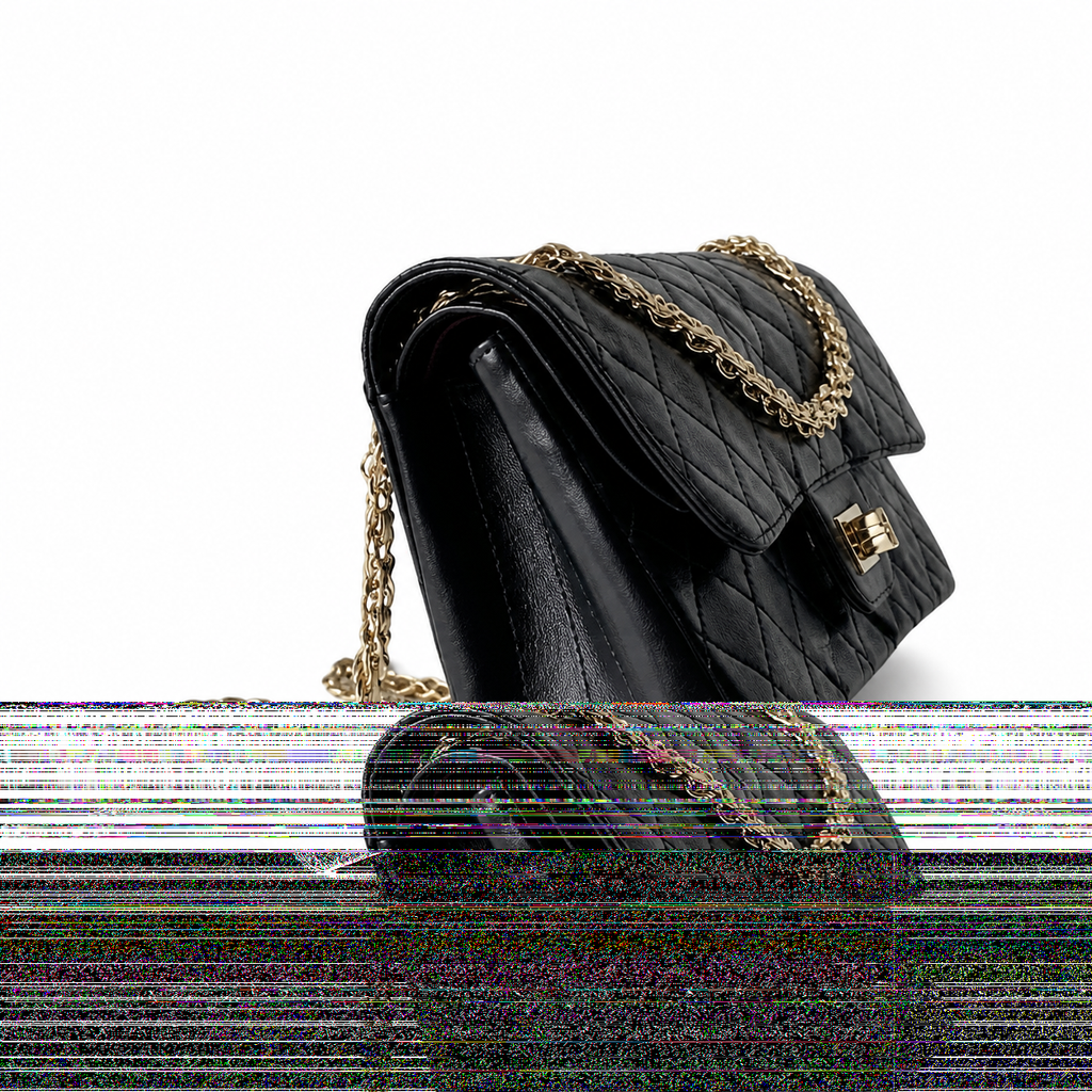 Chanel 2.55 Reissue 227 Black Aged Distressed Calfskin Aged Gold Mademoiselle Lock Chain 24cm