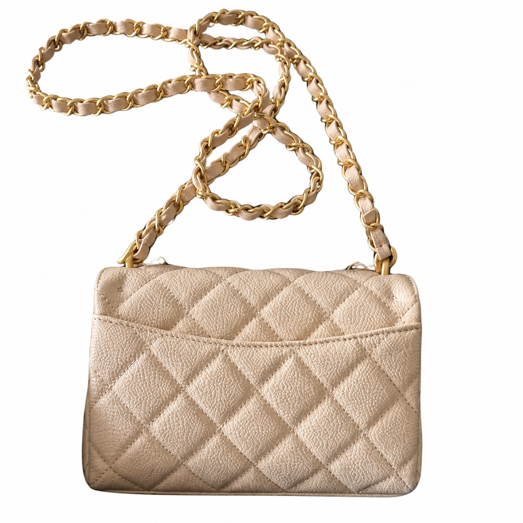 Chanel Pink Caviar Leather Vanity Case Bag with Chain