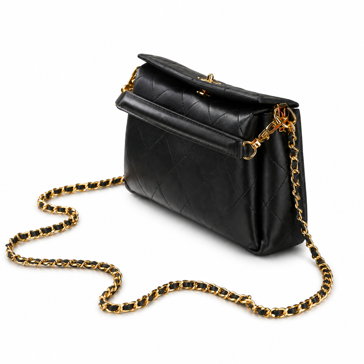 CHANEL Classic Quilted Leather Chain Crossbody Bag CC Logo