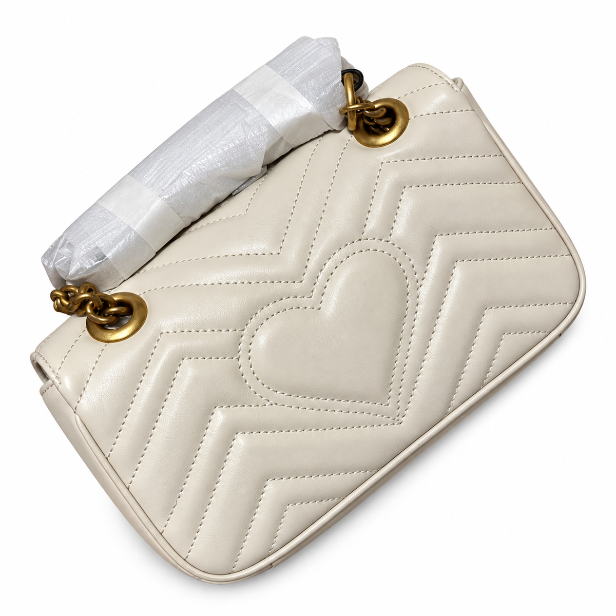 Gucci Blondie Small Shoulder Bag in Ivory Leather