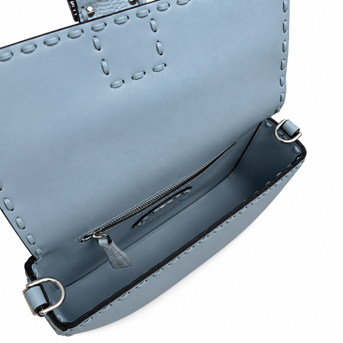 Fendi FF Shoulder Bag – Jacquard Canvas & Leather Trim, Flap Closure, 26cm