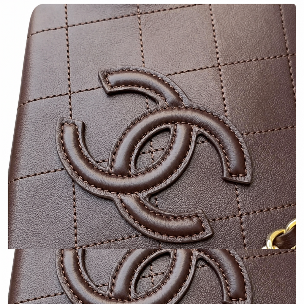 Chanel Logo Embossed Small Square Crossbody Bag 20.5×21×15cm