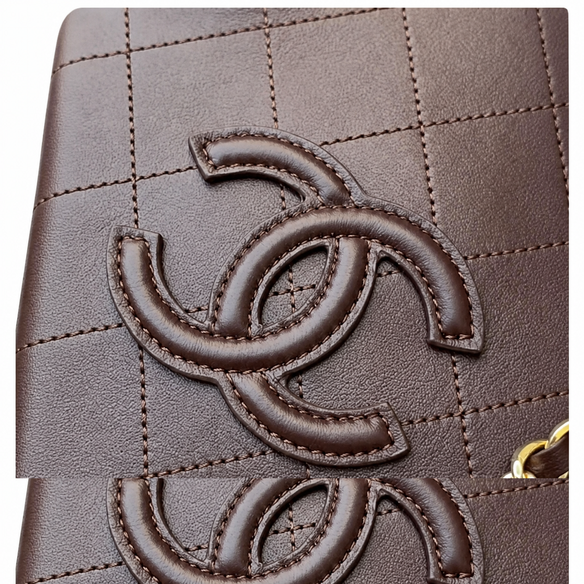 Chanel Logo Embossed Small Square Crossbody Bag 20.5×21×15cm