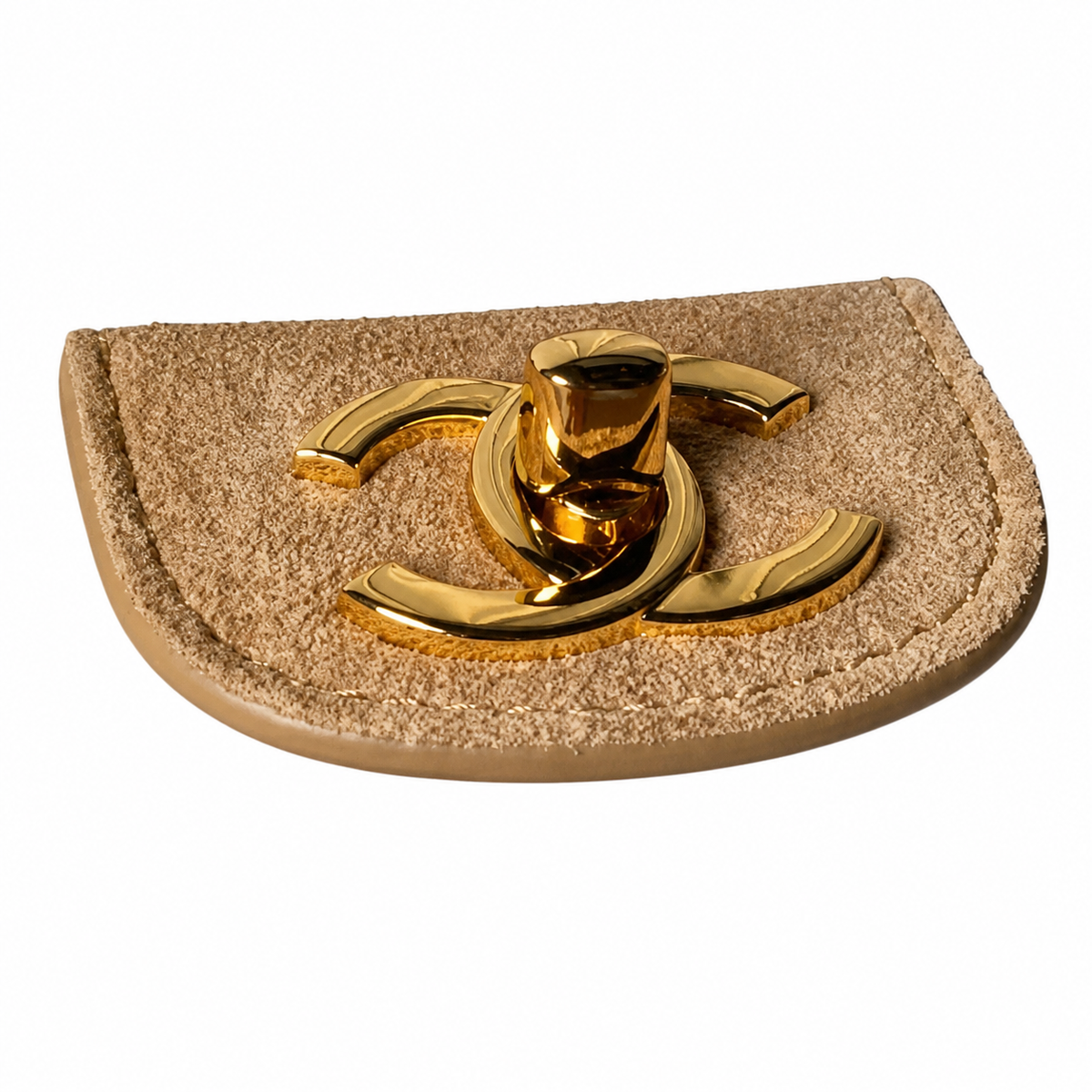 Chanel Camel Suede Quilted Jumbo Classic Flap Shoulder Bag | Gold CC Turn-Lock | Gold Chain | 39×28×12cm