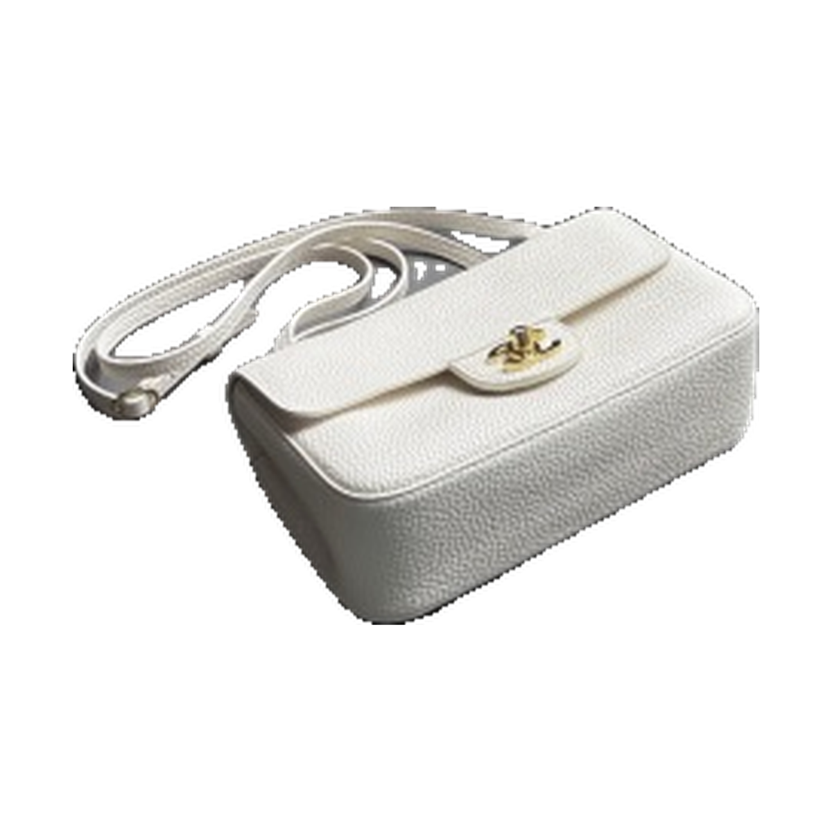 Chanel Ivory Caviar Leather Mini Classic Flap Bag Brushed Gold CC Made in France