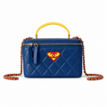 CHANEL Superman Edition Blue Quilted Lambskin Vanity Case Chain Bag
