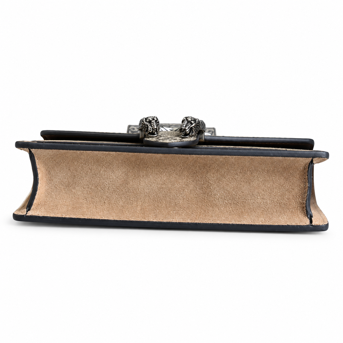Gucci Dionysus Mini Bag in GG Supreme Canvas with Brown Suede Flap and Leather Interior