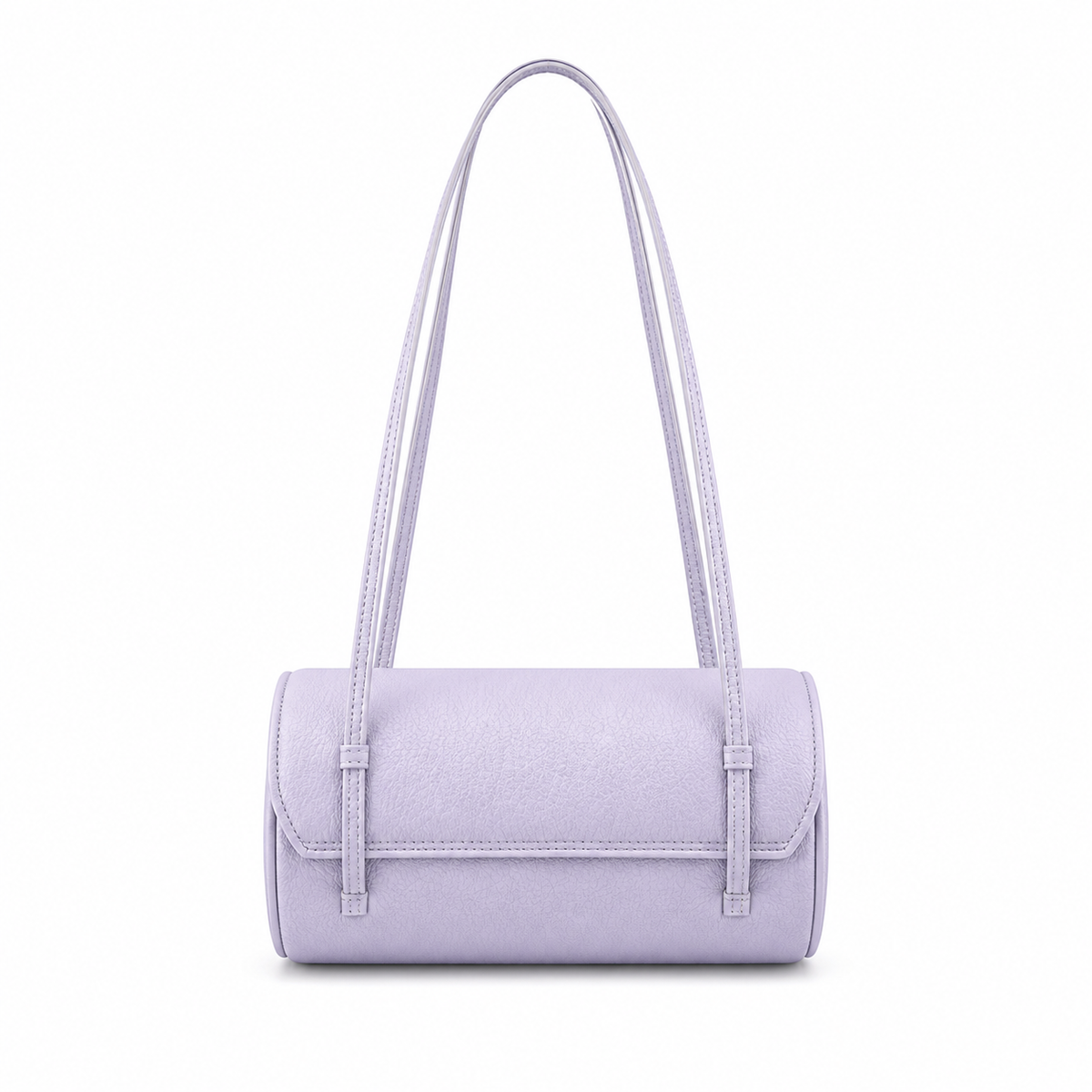 Chanel Vintage Cylinder Barrel Shoulder Bag Lavender Purple Smooth Leather Gold CC Turn-Lock Double Strap 25.5cm