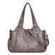 Large Soft Leather Shoulder Tote Bag Dual Zip Pockets Crossbody Women Daily