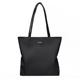Lightweight Nylon Tote Bag Cognac Leather Handle Trim Minimalist Women Work