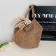 Cream Handwoven Cotton Crochet Net Tote Bag Boho Beach Shoulder Bag Women