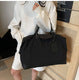 Oversized Embossed Canvas Travel Tote Bag with Mini Pouch Leather Trim Women