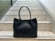Women's Woven Leather Tote Bag | Classic Black Braided Handbag 30.5×4×12.5cm