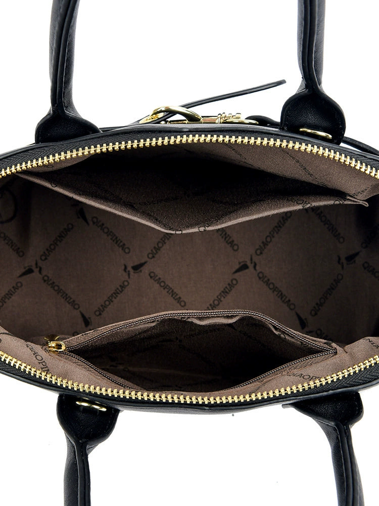 Dome Boston Bag Horsebit Belt Strap Gold Hardware Top Handle Crossbody Khaki Women